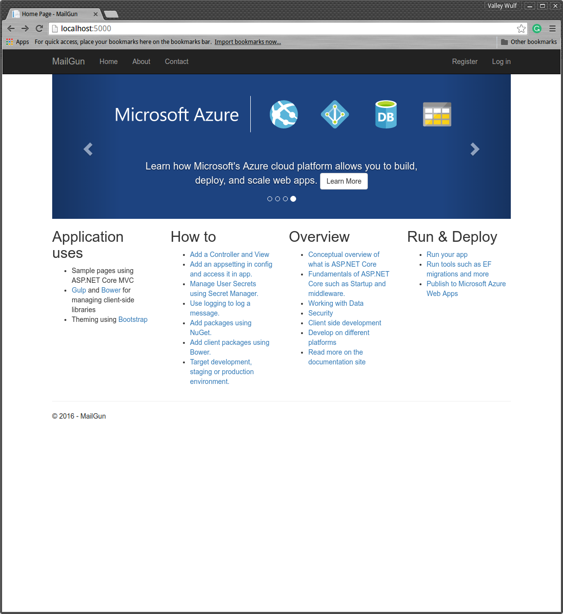 Sample ASP.NET Core Web Application